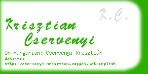 krisztian cservenyi business card
